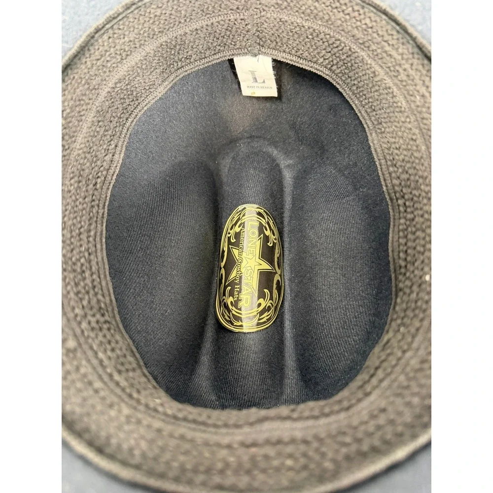 Lone Star American Cowboy Hat Black Felt Cattleman Crease Wide‎ Brim Western Hat